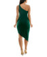 Фото #2 товара Juniors' One-Shoulder Asymmetrical Ruched Bodycon Dress