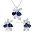 Charming Silver Jewelry Set with Zircons SET248WB (Earrings, Necklace)