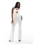 Фото #1 товара ASOS DESIGN ring detail halter wide leg jumpsuit in white