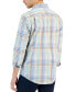 Фото #2 товара Men's Bright Plaid Poplin Long Sleeve Button-Down Shirt, Created for Macy's
