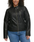 Фото #6 товара Plus Size Faux Leather Motocross Racer Jacket