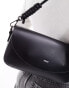 PASQ flapover shoulder bag with rope detail in black