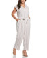 Фото #1 товара Plus Size Linen Blend Sleeveless Jumpsuit Pants