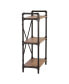 Фото #4 товара 3-Tier Industrial Black Bookshelf