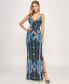 Juniors' Sequin-Design Side-Slit Gown, Created for Macy's