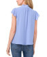 Women's Scalloped Flutter-Sleeve Button-Down Blouse