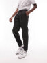 Topman tapered pronounced twill trousers in black