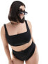 ASOS DESIGN Curve Maya mix and match square neck crop bikini top in black - BLACK 44 - фото #5