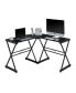 L-Shaped Glass Computer Desk