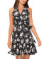 Фото #1 товара Women's Floral Collared Faux Wrap Sleeveless Dress