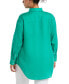 ფოტო #2 პროდუქტის Plus Size Easy Linen Long Sleeve Button-Down Shirt