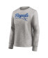 Фото #3 товара Women's Heathered Gray Kansas City Royals Crew Pullover Sweater