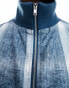 COLLUSION check zip through jacket in blue