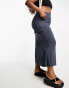 Фото #4 товара Yours cargo jersey midi skirt in washed blue