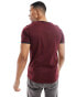 Brave Soul ribbed ringer t-shirt in burgundy & navy Красный, XS - 86-91 CM - фото #4