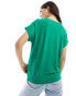 ONLY short sleeve crew neck top in bright green Jolly-Grün, S - EU 36 - фото #4