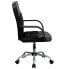 Фото #1 товара Mid-Back Black Leather And Mesh Swivel Task Chair With Arms