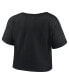 Branded Women's Black Paris 2024 Summer Static Fashion Cropped T-Shirt