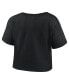 ფოტო #3 პროდუქტის Branded Women's Black Paris 2024 Summer Static Fashion Cropped T-Shirt