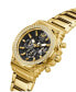 ფოტო #4 პროდუქტის Men's Multi-Function Gold-Tone Stainless Steel Watch 48mm