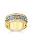 Фото #1 товара Thomas Sabo TR2450-565-1-58 Gold band ring w. white zirconia and enamel