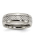 Фото #1 товара Stainless Steel Polished Grey Carbon Fiber Inlay 8mm Band Ring