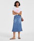 ფოტო #1 პროდუქტის Women's Paneled Denim Midi Skirt, Created for Macy's