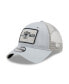 ფოტო #1 პროდუქტის Men's Silver, Natural Oakland Raiders Historic Logo Devoted Trucker 9TWENTY Snapback Hat