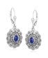 Sterling Silver and Lapis Lazuli Gemstone Concha Lever Back Earrings