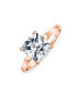 ფოტო #1 პროდუქტის Simple Traditional 3CT Cubic Zirconia Square Brilliant Princess Cut AAA CZ Solitaire Engagement Ring For Women Thin 1.5 MM Band