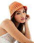 Mango crochet bucket hat in orange