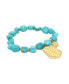 Фото #3 товара Turquoise Beaded Textured Charm Stretch Bracelet