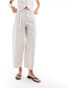 Фото #3 товара ASOS DESIGN raw edge barrel leg trouser with linen in stripe