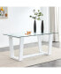 Rectangular Dining Set with Glass Tabletop & 4 Chairs
