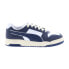 Фото #1 товара Puma Slipstream Lo Vintage Mens Blue White Suede Lifestyle Sneakers Shoes 9