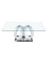 Modern Design Tempered Glass Dining Table With MDF Middle Support And Stainless Steel Base