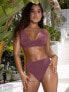 Фото #1 товара Wolf & Whistle X Malaika Terry Fuller Bust mix & match high waist bikini bottom in metallic pink