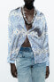 Printed satin shirt