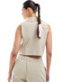 Фото #7 товара Miss Selfridge button through waistcoat in beige pinstripe co ord