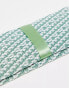 ASOS DESIGN knitted tie in sage and white