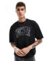 ASOS DESIGN oversized boxy t-shirt with vacant graphic in black