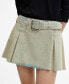 Women's Belted Denim Mini-Skirt