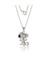 Snoopy Silver Plated 3D Pave Pendent, 18'' Chain