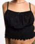 Noisy May – Gerafftes Camisole in Schwarz