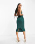 Фото #4 товара NaaNaa satin slip midi dress with cowl front in Emerald