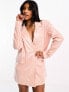 Kaiia oversized sequin blazer dress in baby pink