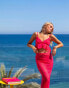 South Beach x Misha Grimes lace cami beach top co-ord in bright pink Розовый, 38 - фото #1