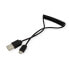 ROLINE USB 2.0 Spiral Cable - A - Micro B - M/M 1m - 1 m - USB A - Micro-USB B - USB 2.0 - 480 Mbit/s - Black