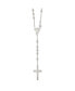 ფოტო #1 პროდუქტის Sterling Silver Polished Beaded Rosary Pendant Necklace 30"