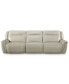 Фото #4 товара Lenardo 3-Pc. Leather Sofa with 2 Power Motion Recliners, Created for Macy's